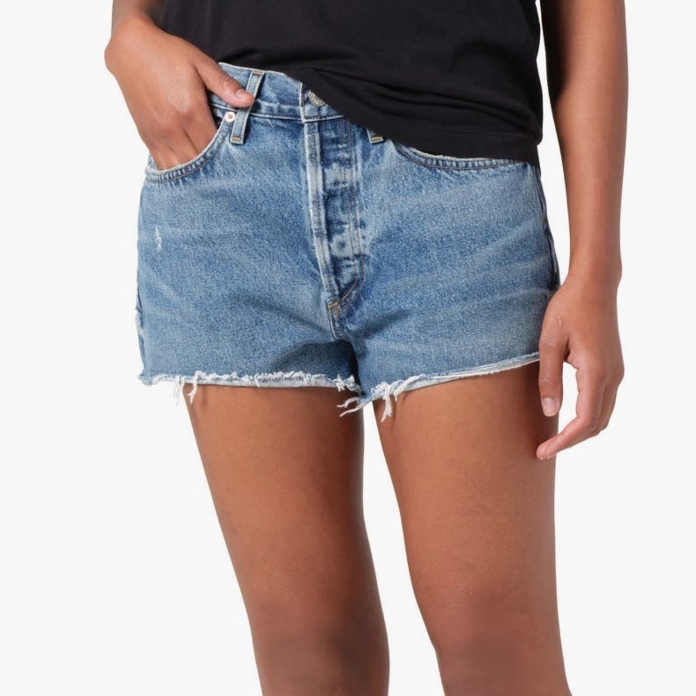 Agolde Parker High Waist Denim Cutoff Shorts